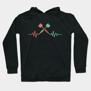 Darts Dart Dartplayer Heartbeat Arrow Hoodie